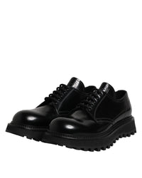 Dolce & Gabbana Lug Sole Leather Oxfords Men Black Formal Shoes