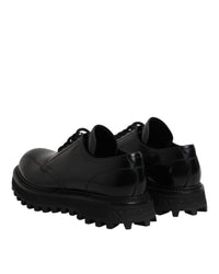 Dolce & Gabbana Lug Sole Leather Oxfords Men Black Formal Shoes
