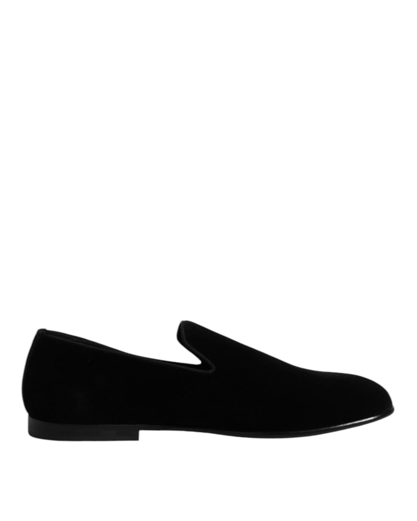 Dolce & Gabbana Velvet Loafer Slipon Men Black Black