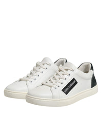 Dolce & Gabbana Leather Low Top Sneakers Men Blackwhite 39 blackwhite