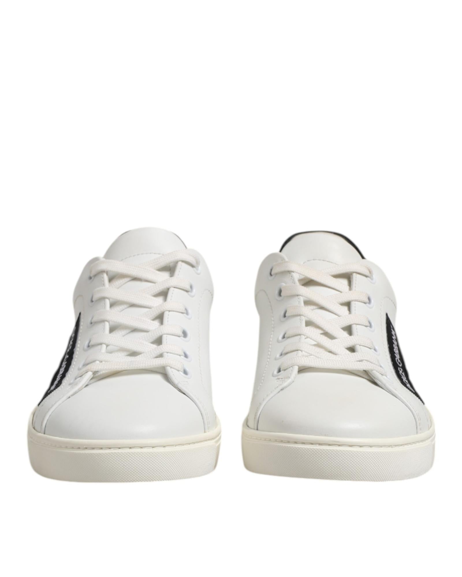 Dolce & Gabbana Leather Low Top Sneakers Men Blackwhite