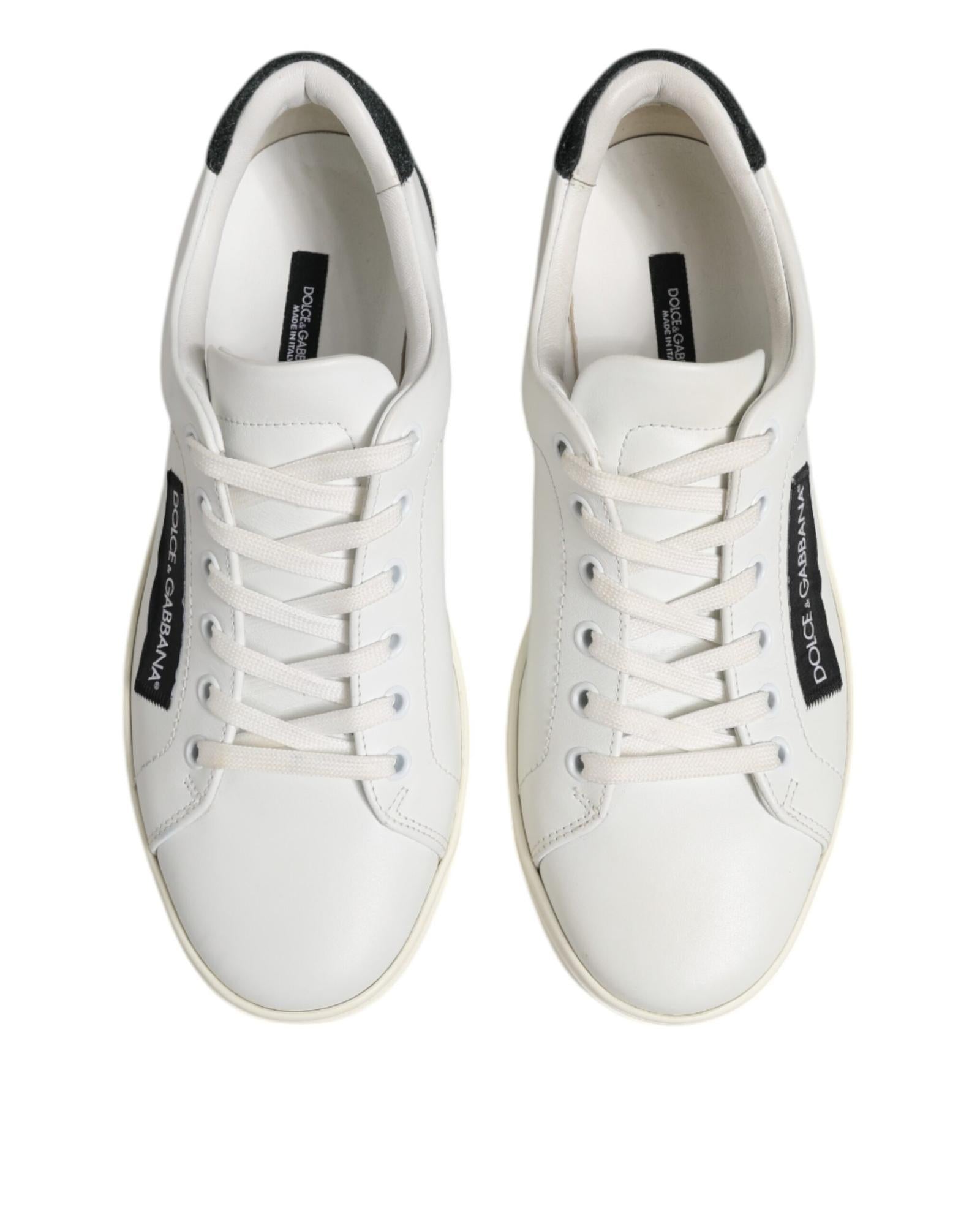 Dolce & Gabbana Leather Low Top Sneakers Men Blackwhite