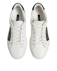 Dolce & Gabbana Leather Low Top Sneakers Men Blackwhite