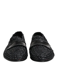 Dolce & Gabbana Raffia Woven Loafers Men Black