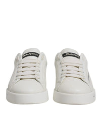Dolce & Gabbana Leather Sneakers Twotone Design Men Blackwhite