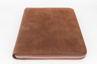 Brunello Cucinelli Pebbled Leather Zip-Around Organizer Brown