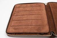 Brunello Cucinelli Pebbled Leather Zip-Around Organizer Brown