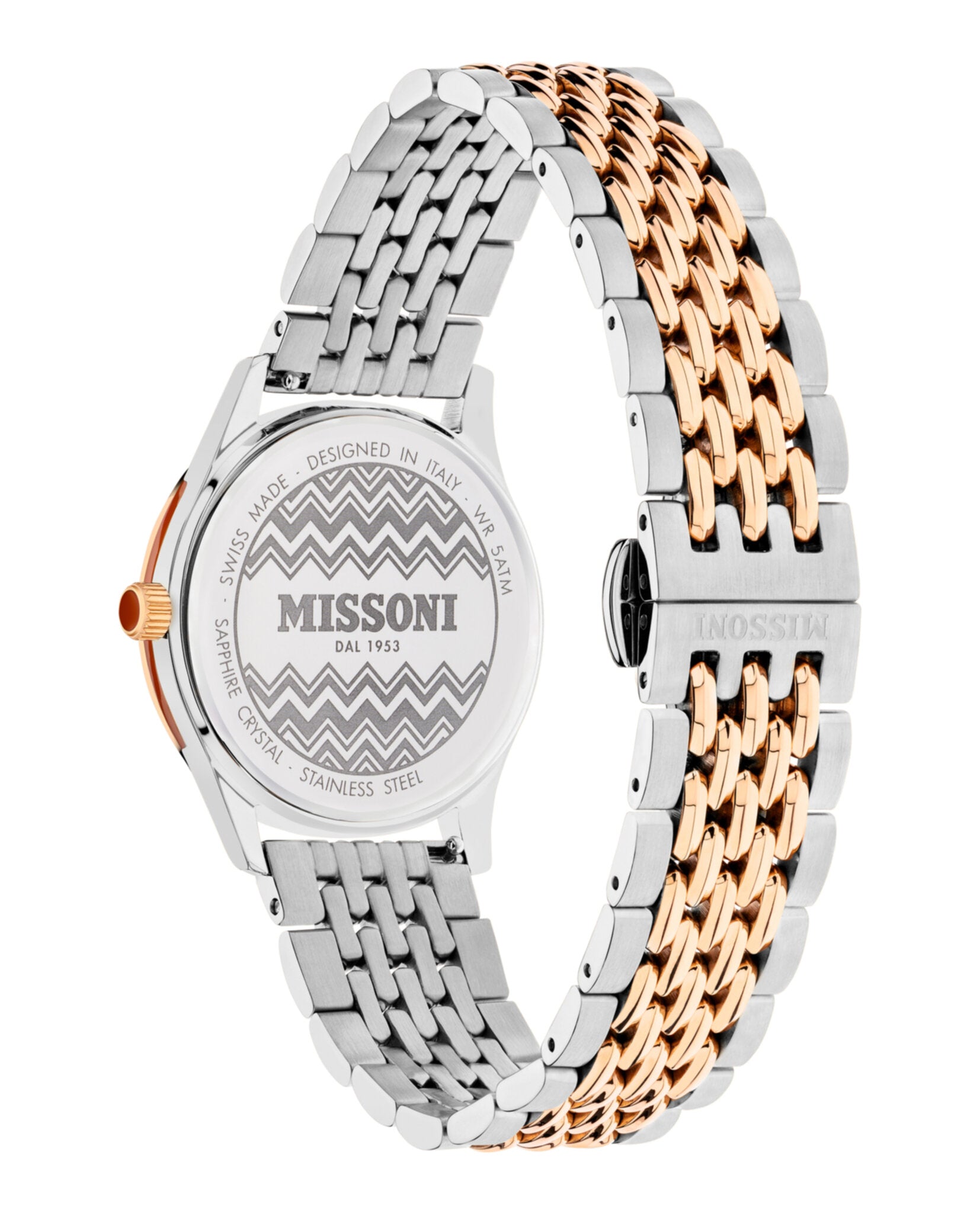 Missoni Womens Missoni Zigzag Lover Two Tone 34mm Bracelet Fashion Watch