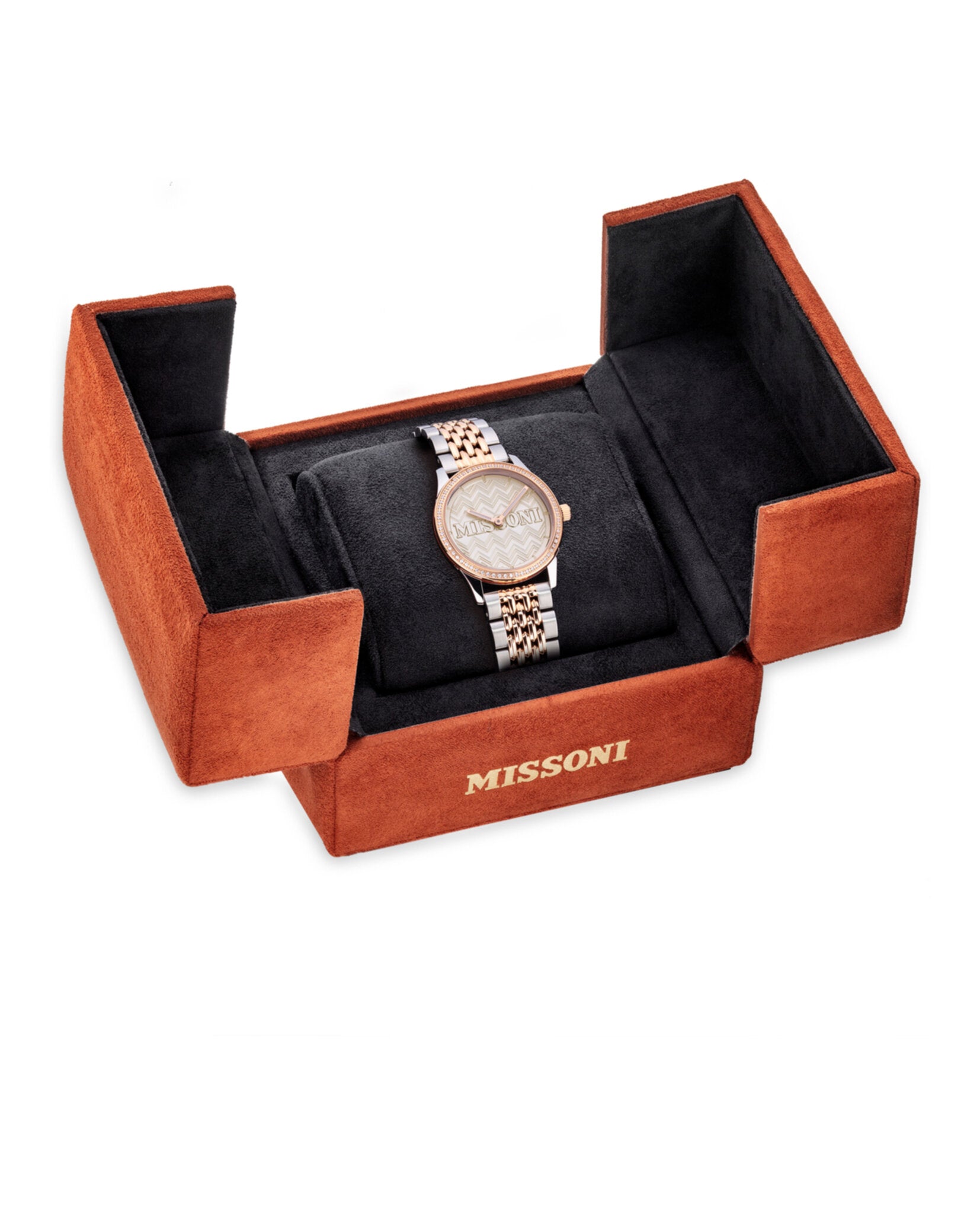 Missoni Womens Missoni Zigzag Lover Two Tone 34mm Bracelet Fashion Watch