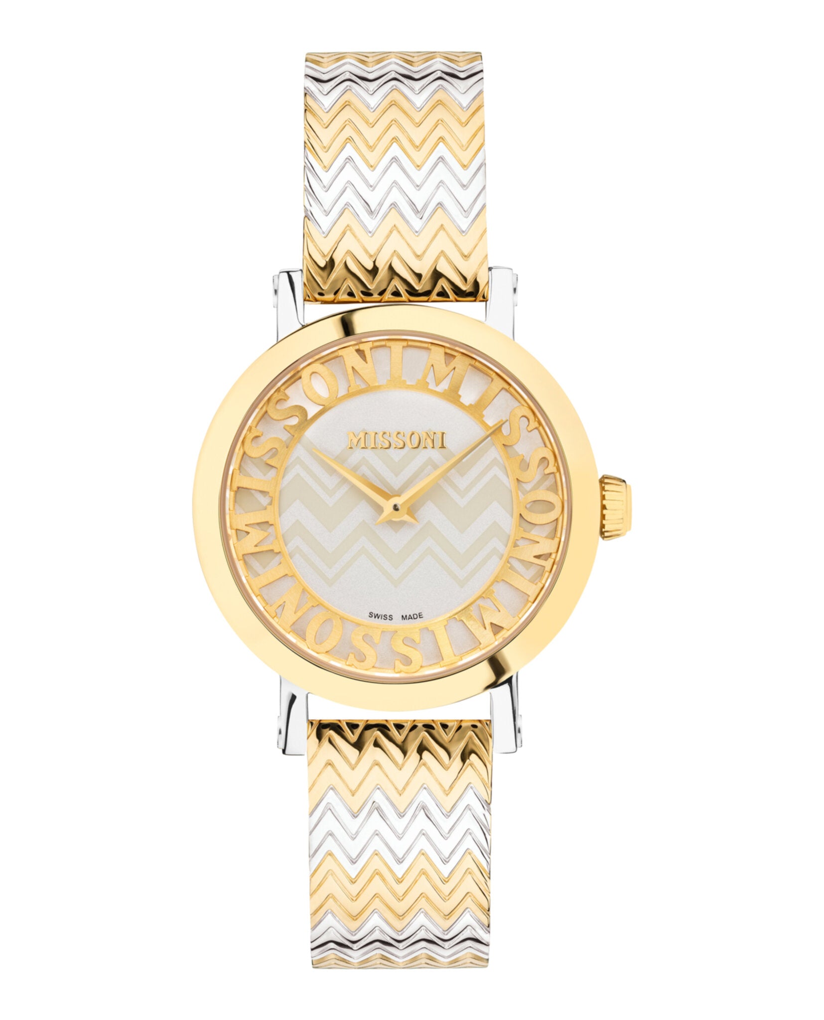 Missoni Womens Missoni Melrose Two Tone 36mm Bracelet Fashion Watch Two Tone