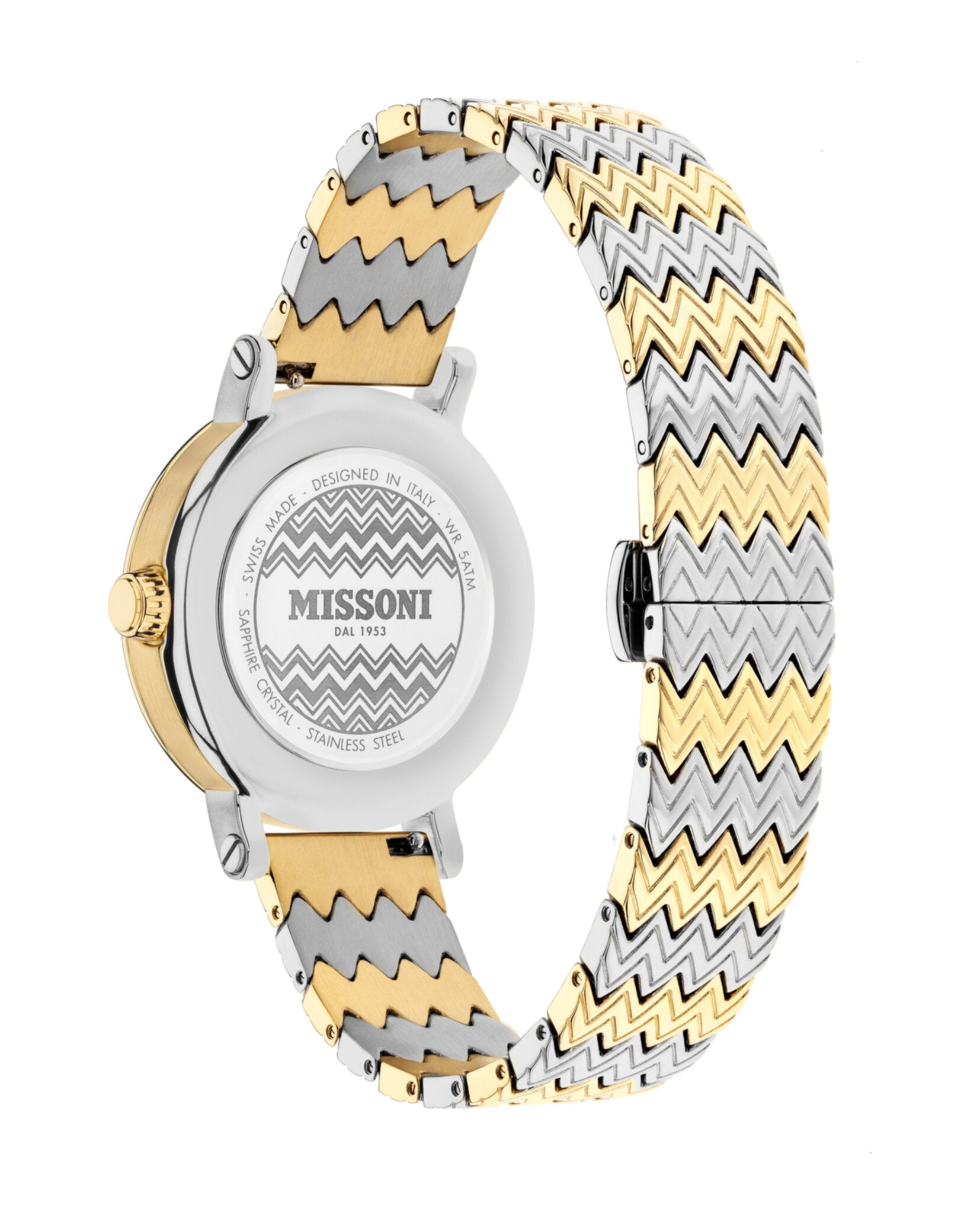 Missoni Womens Missoni Melrose Two Tone 36mm Bracelet Fashion Watch