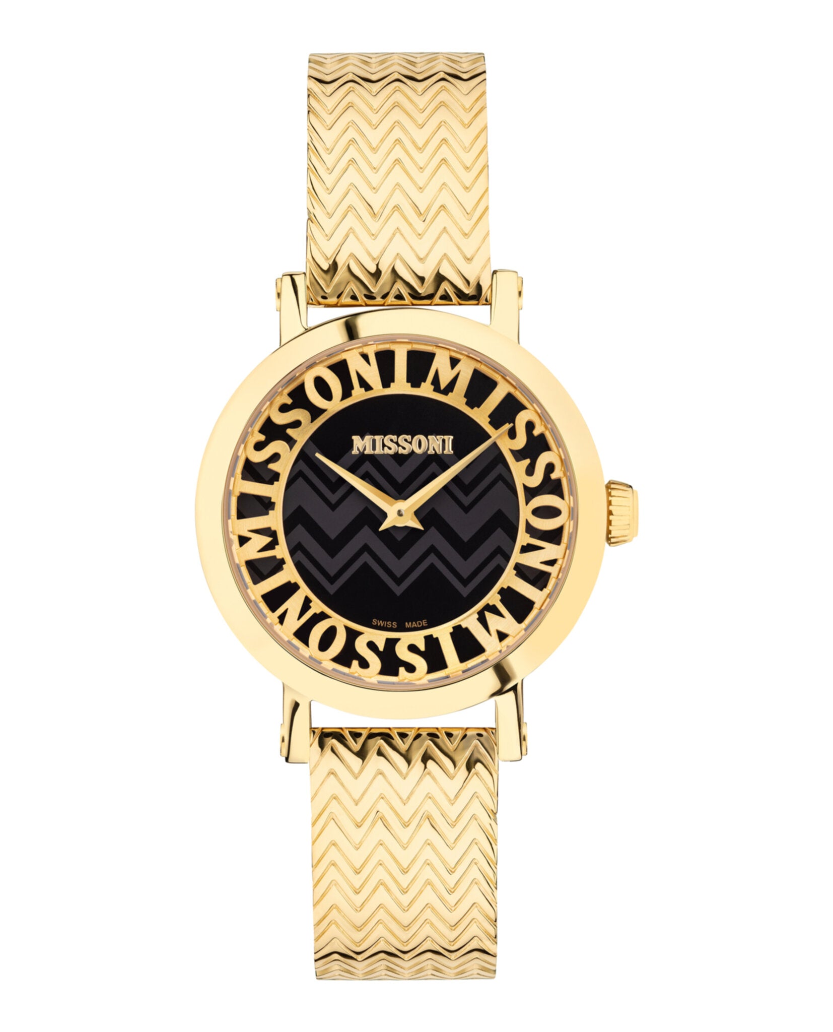 Missoni Womens Missoni Melrose IP Yellow Gold 36mm Bracelet Fashion Watch IP Yellow Gold