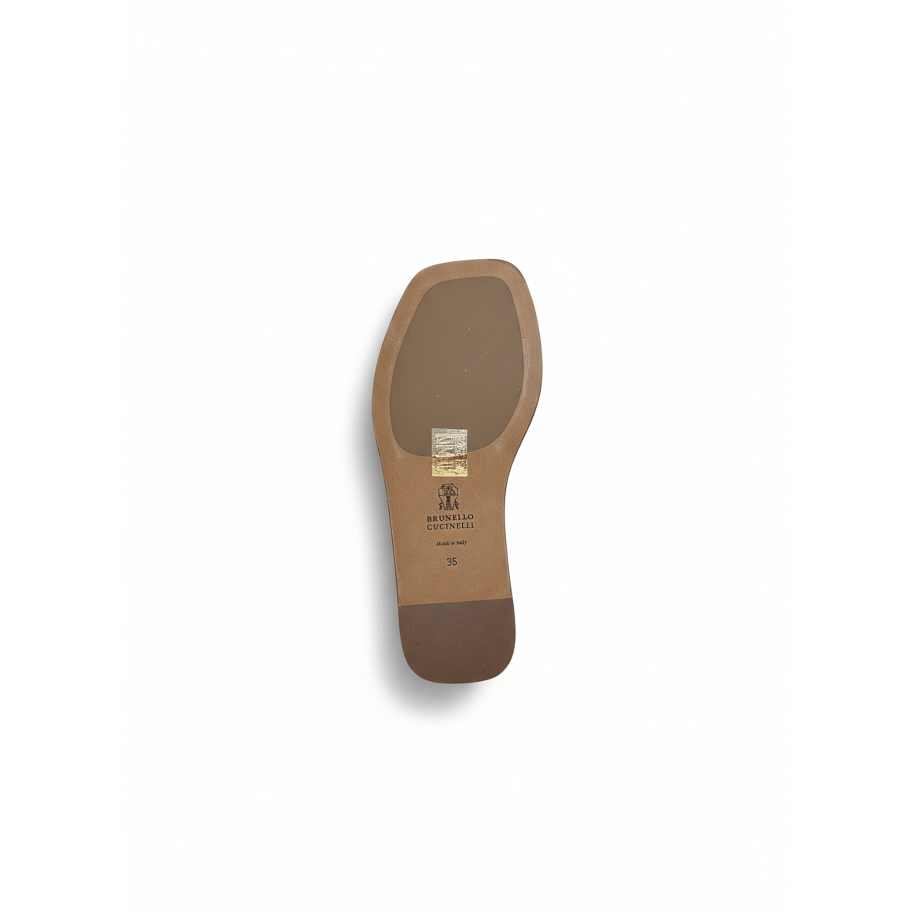 Brunello Cucinelli Leather Monili Trim Slide Sandals in Yellow