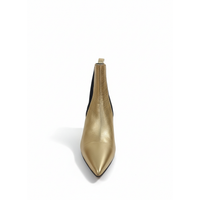 Brunello Cucinelli Womens Gold Leather Pointed Boots