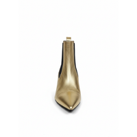 Brunello Cucinelli Womens Gold Leather Pointed Boots