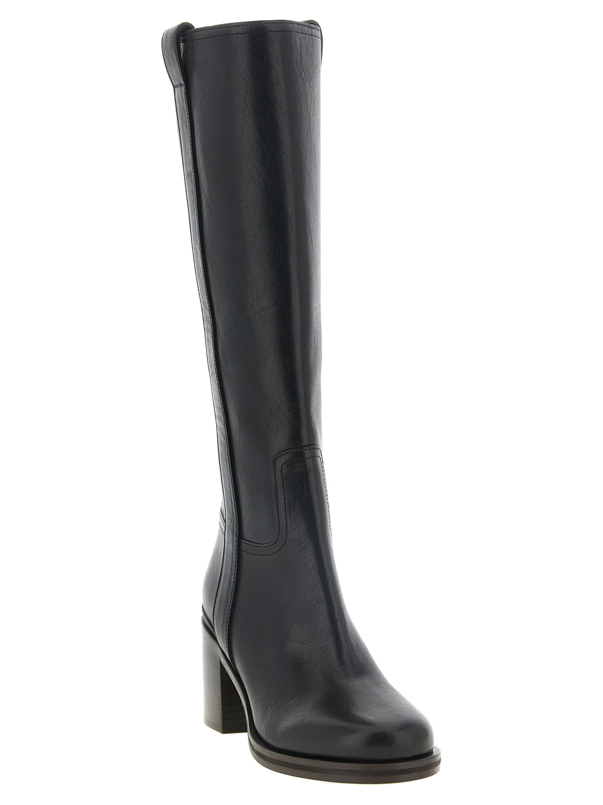 Brunello Cucinelli Women Black Riding Leather Boots