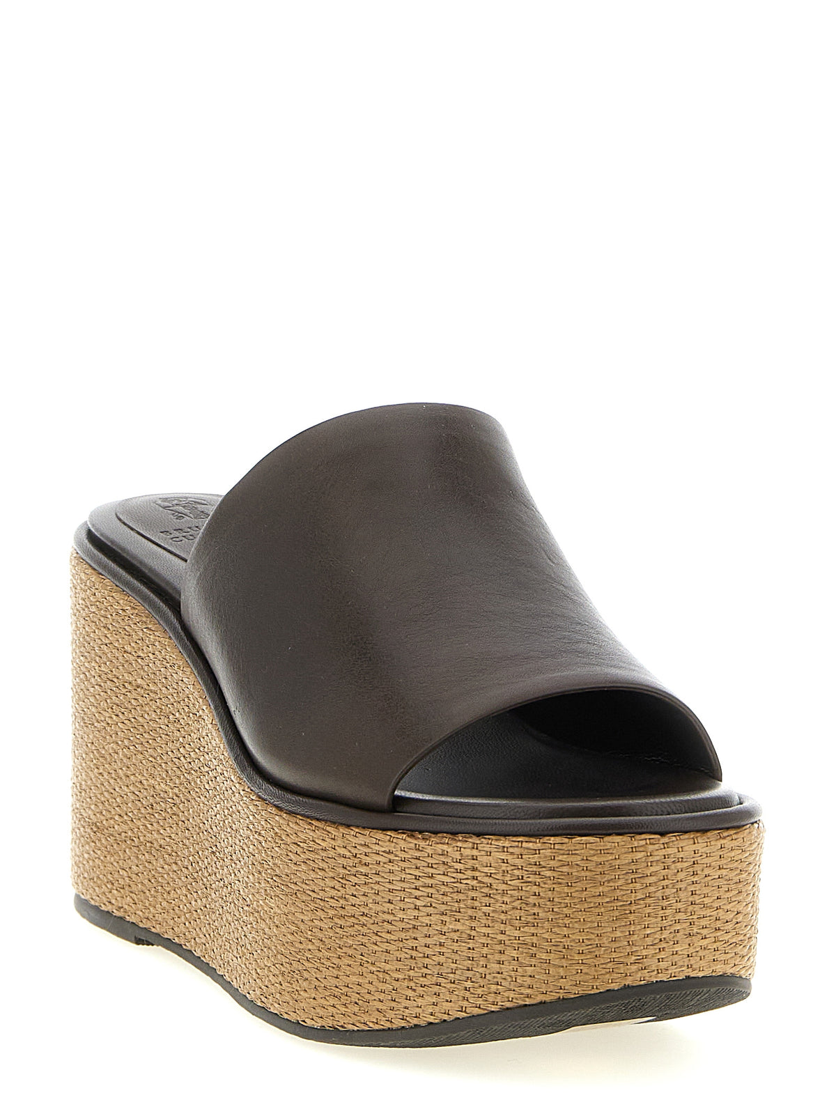 BRUNELLO CUCINELLI Brunello Cucinelli Women Leather And Raffia Wedges