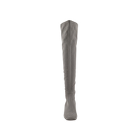 Brunello Cucinelli Womens Grey Suede Over The Knee Boots