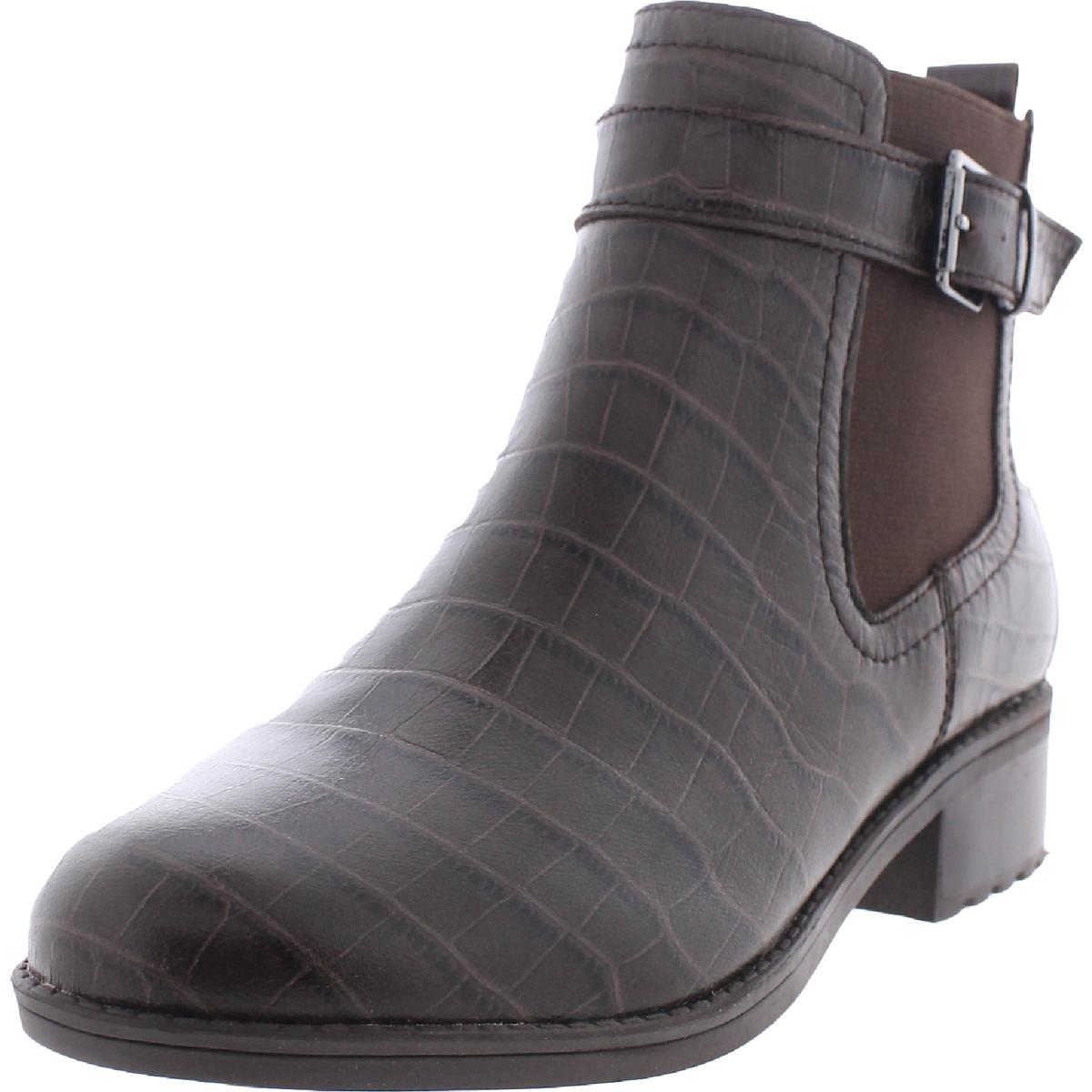 Rae Womens Zipper Ankle Boots 7 Wide Dark Brown