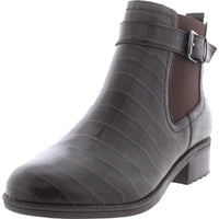 Rae Womens Zipper Ankle Boots 7 Wide Dark Brown