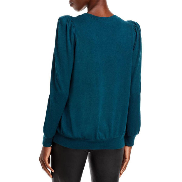 Womens Hatchi Knit Puff Shoulder Pullover Top