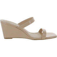 BHFO Womens Slip On Square Toe Wedge Sandals