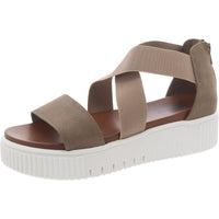 Chloe Womens Open Toe Strappy Wedge Sandals 7.5 Medium Mushroom Distress