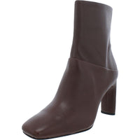 Flexa Womens Leather Square Toe Booties Chocolate Leather