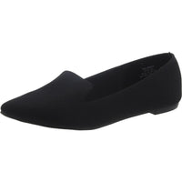 Womens Faux Suede Pointed Toe Loafers 7.5 Medium Black
