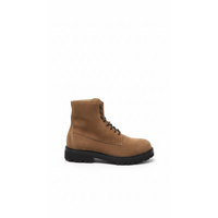Brunello Cucinelli Suede Lace-Up Combat Boots with Lug Sole