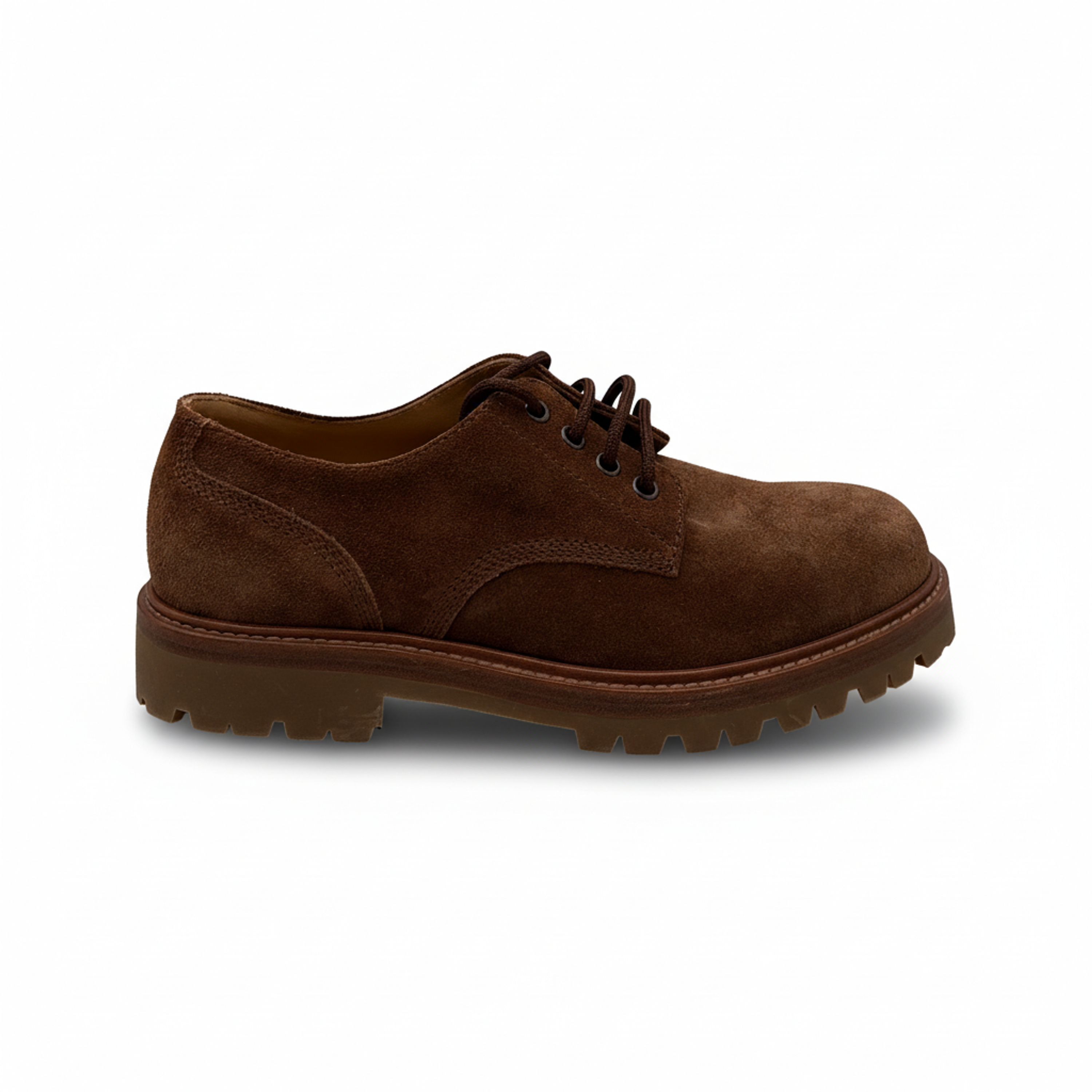 Brunello Cucinelli Suede Lace-Up Derby Shoes with Lug Sole