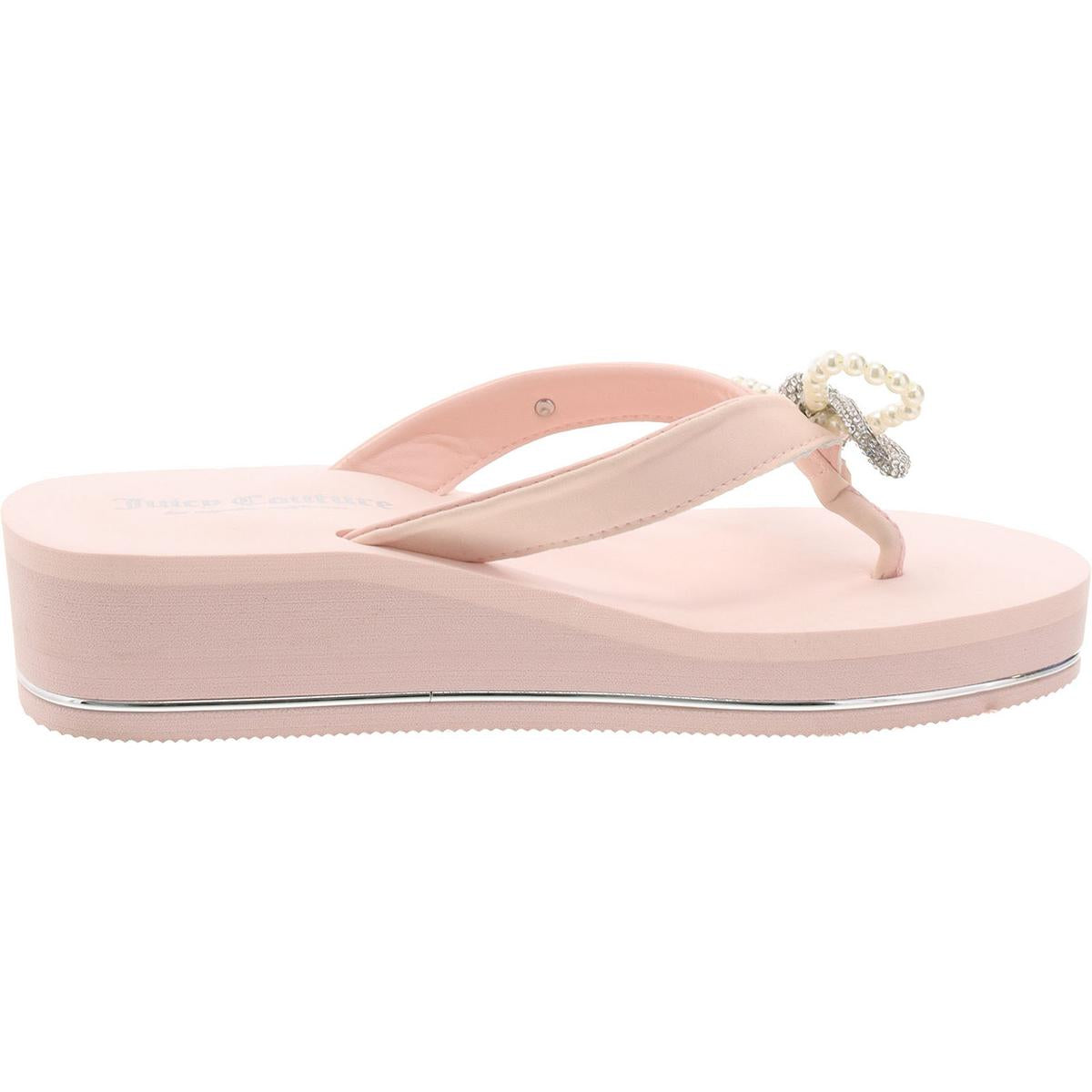 Crepe Womens Rhinestone Bow Platform Sandals
