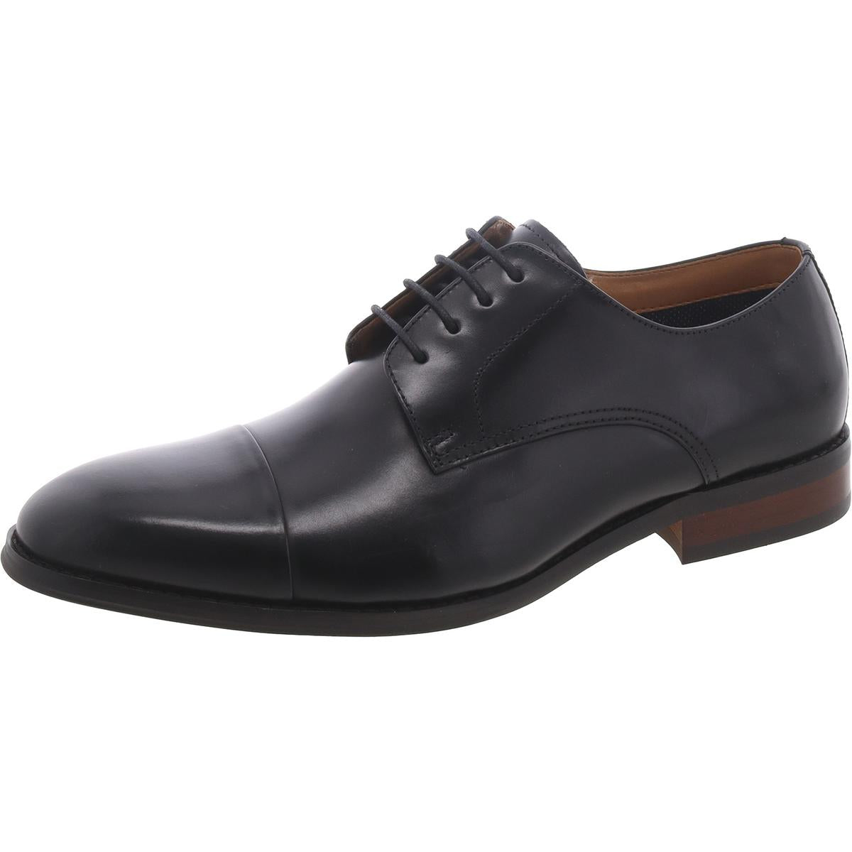 Plot Mens Leather Lace-Up Derby Shoes