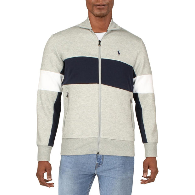 Mens Double-Knit Colorblock Track Jacket