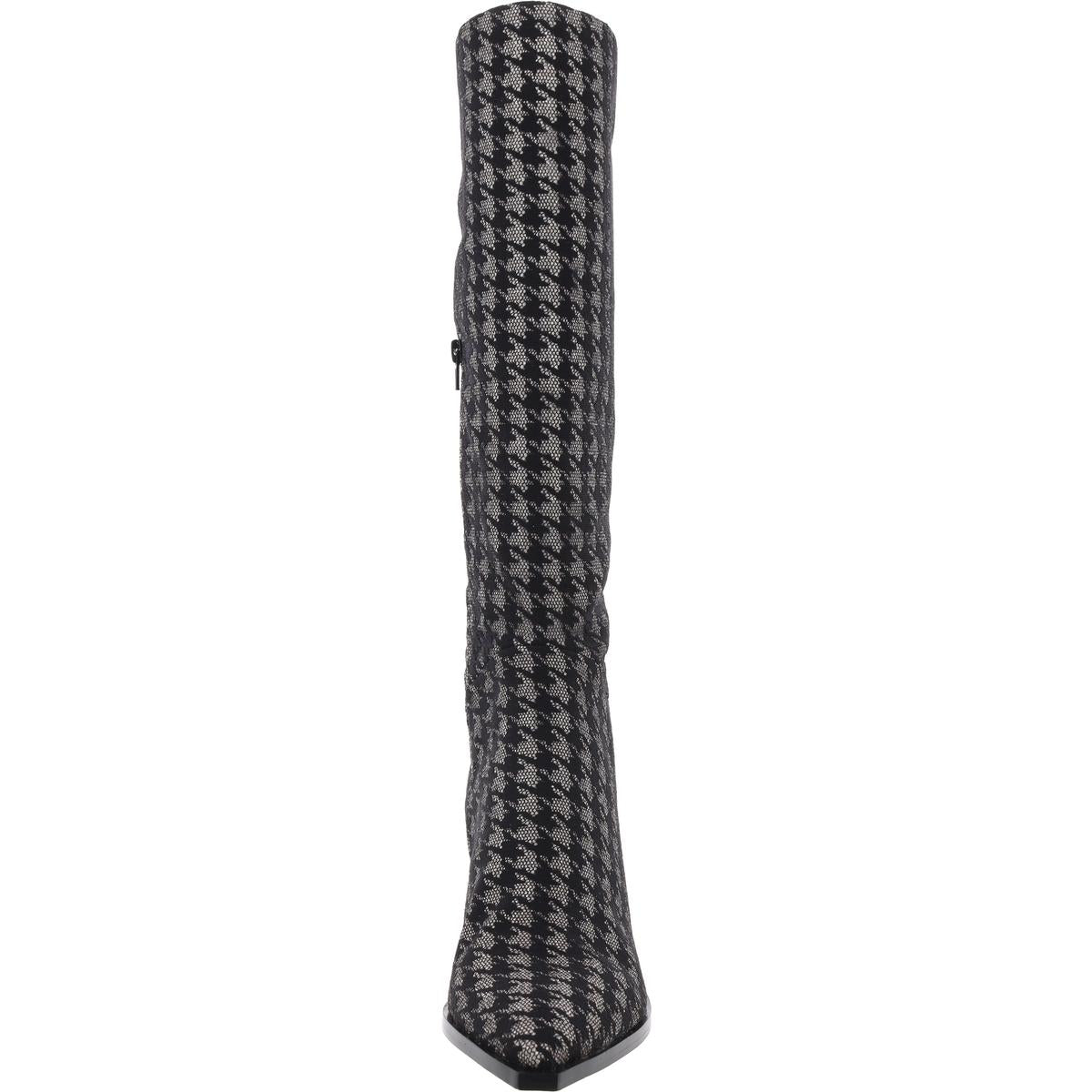 Pamella Womens Zipper Herringbone Knee-High Boots