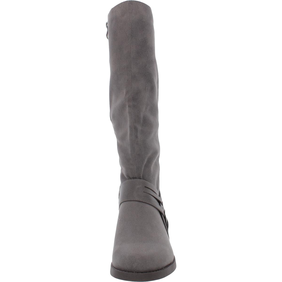 Womens Faux Suede Wide Calf Mid-Calf Boots