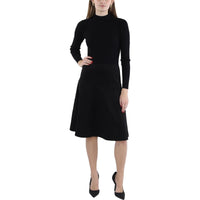 Womens Ribbed Mock Neck Sweaterdress