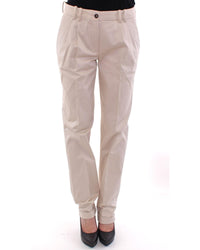 Dolce & Gabbana Pleated Trousers Beige Cotton Style 8 Beige