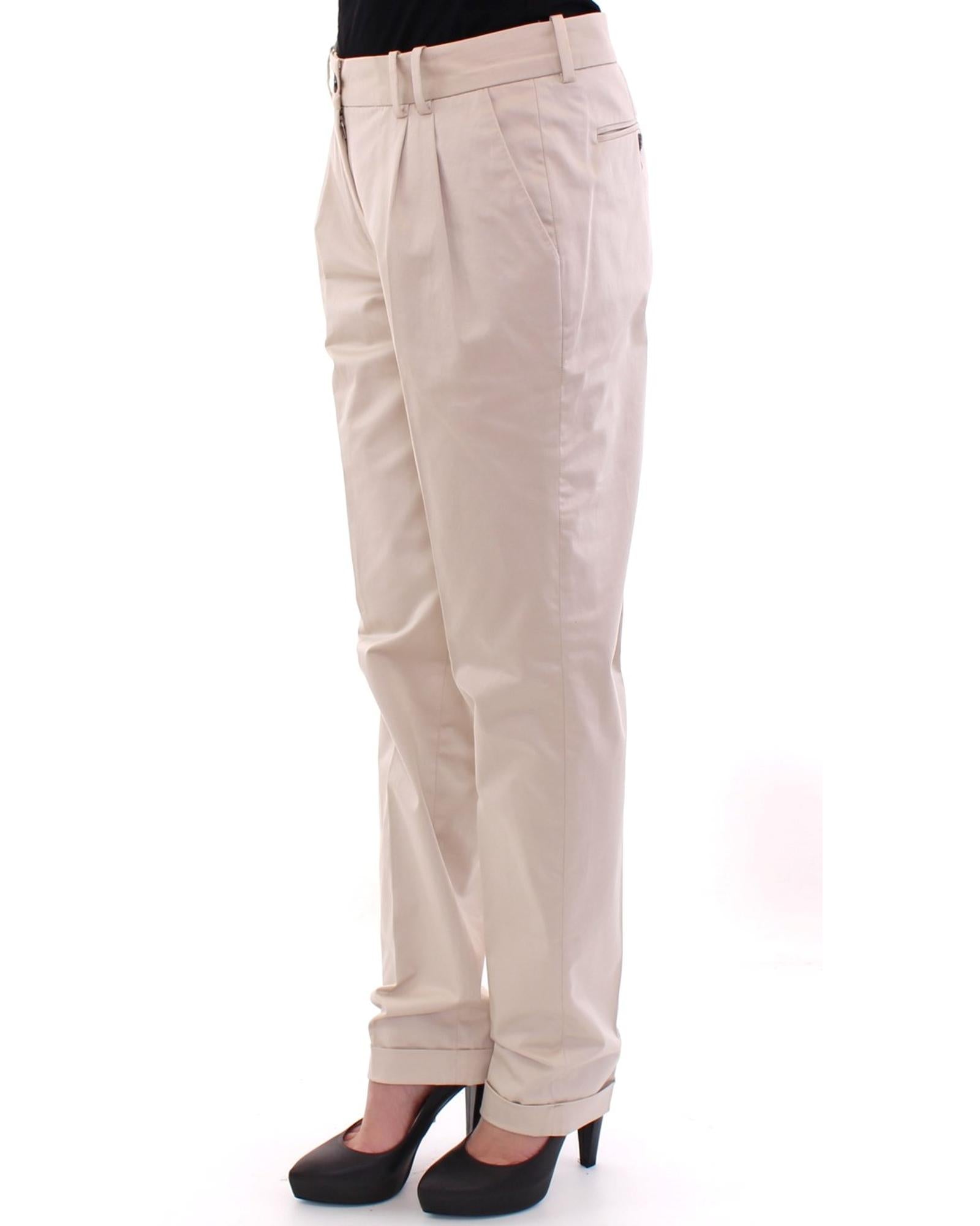 Dolce & Gabbana Pleated Trousers Beige Cotton Style