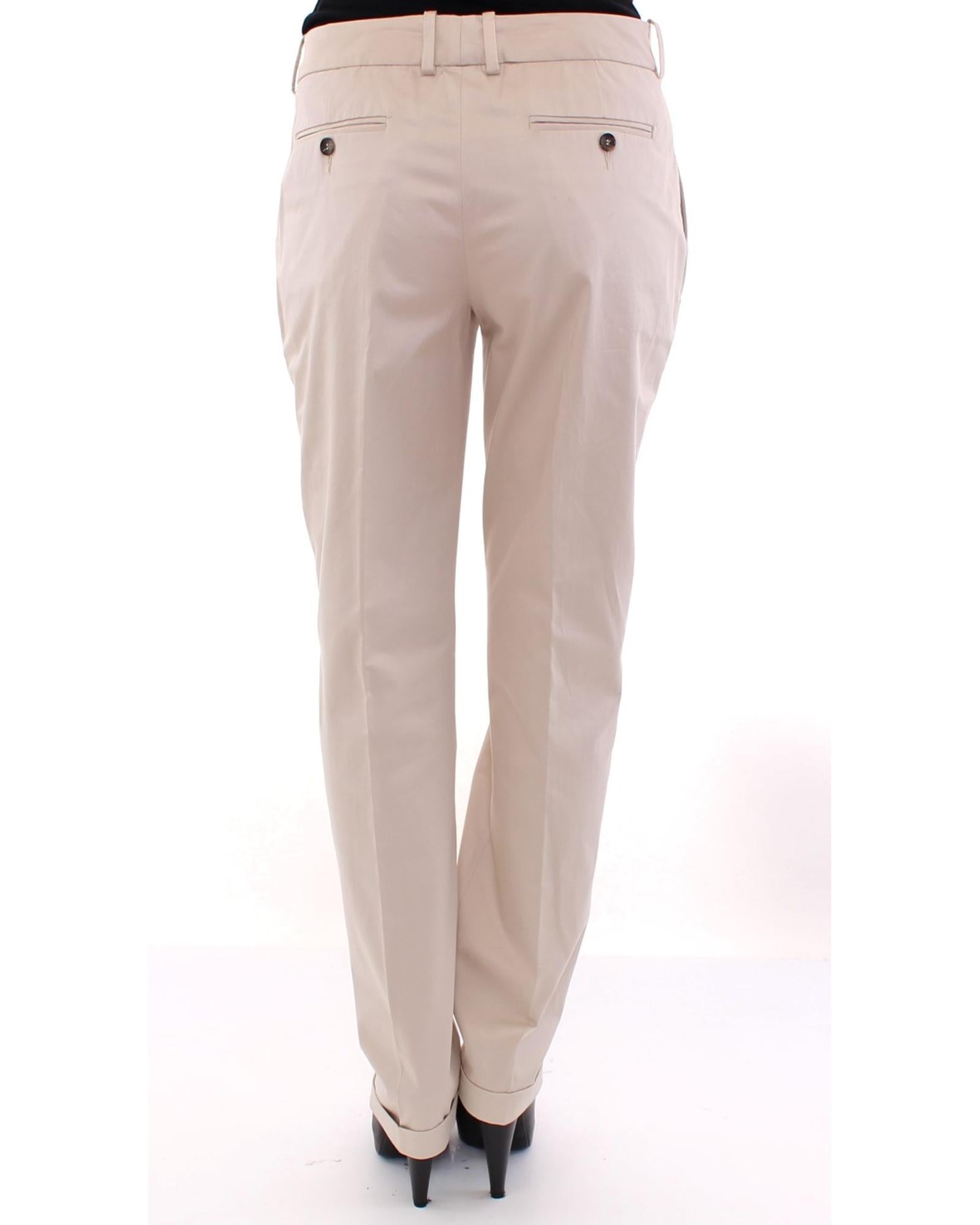 Dolce & Gabbana Pleated Trousers Beige Cotton Style