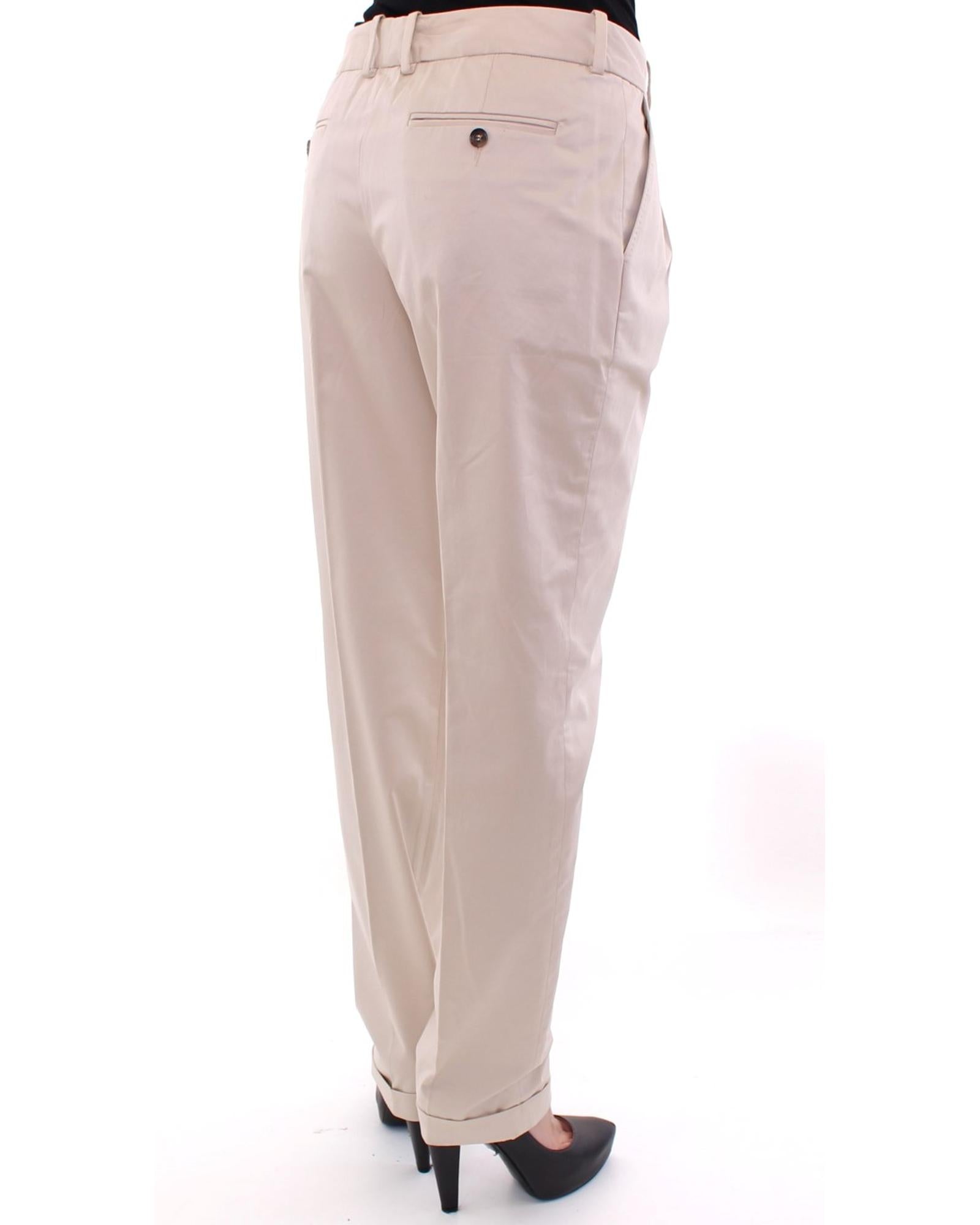 Dolce & Gabbana Pleated Trousers Beige Cotton Style