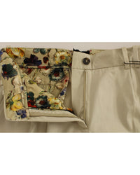 Dolce & Gabbana Pleated Trousers Beige Cotton Style