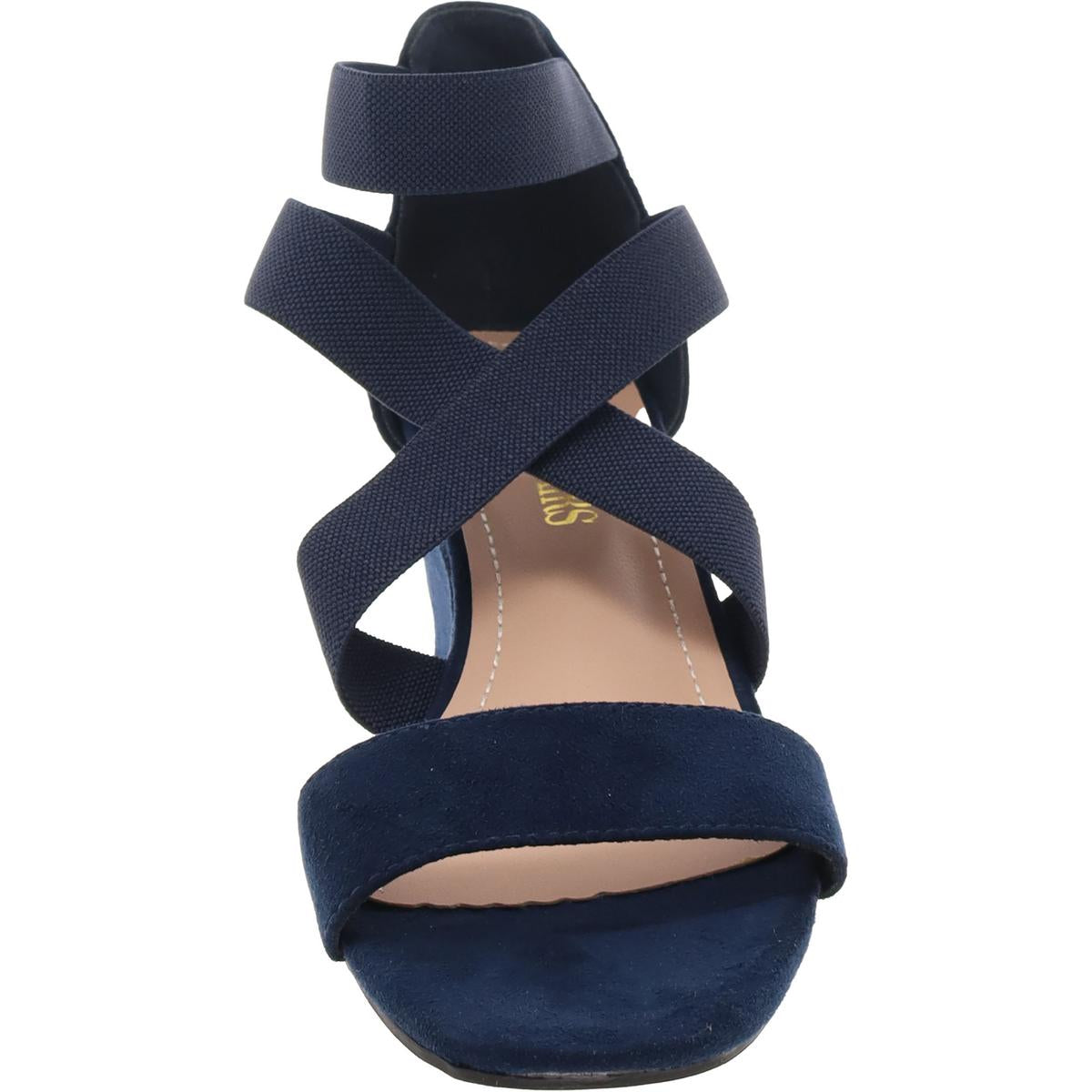 Womens Faux Suede Strappy Wedge Sandals
