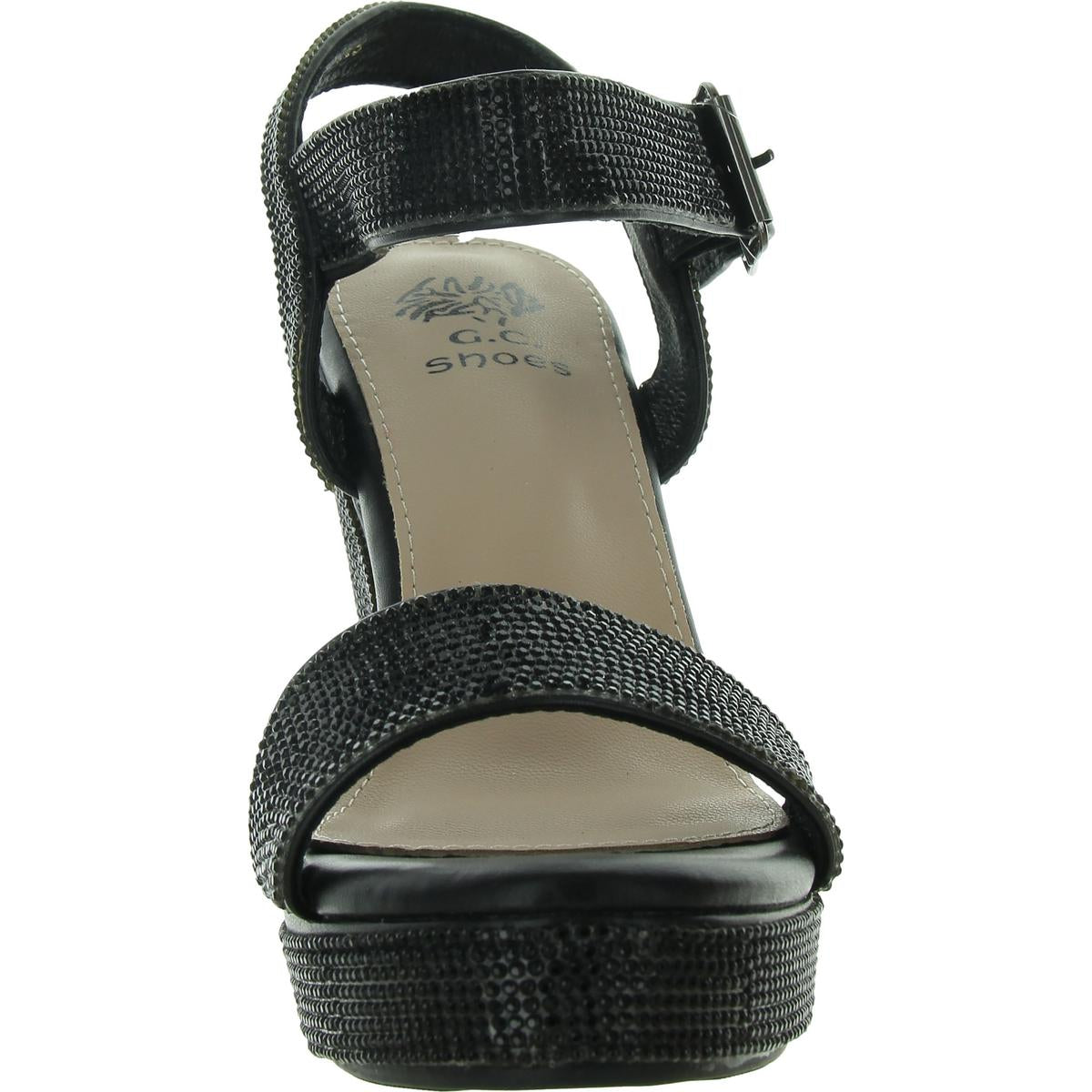 Betty Womens Faux Leather Wedge Slingback Sandals