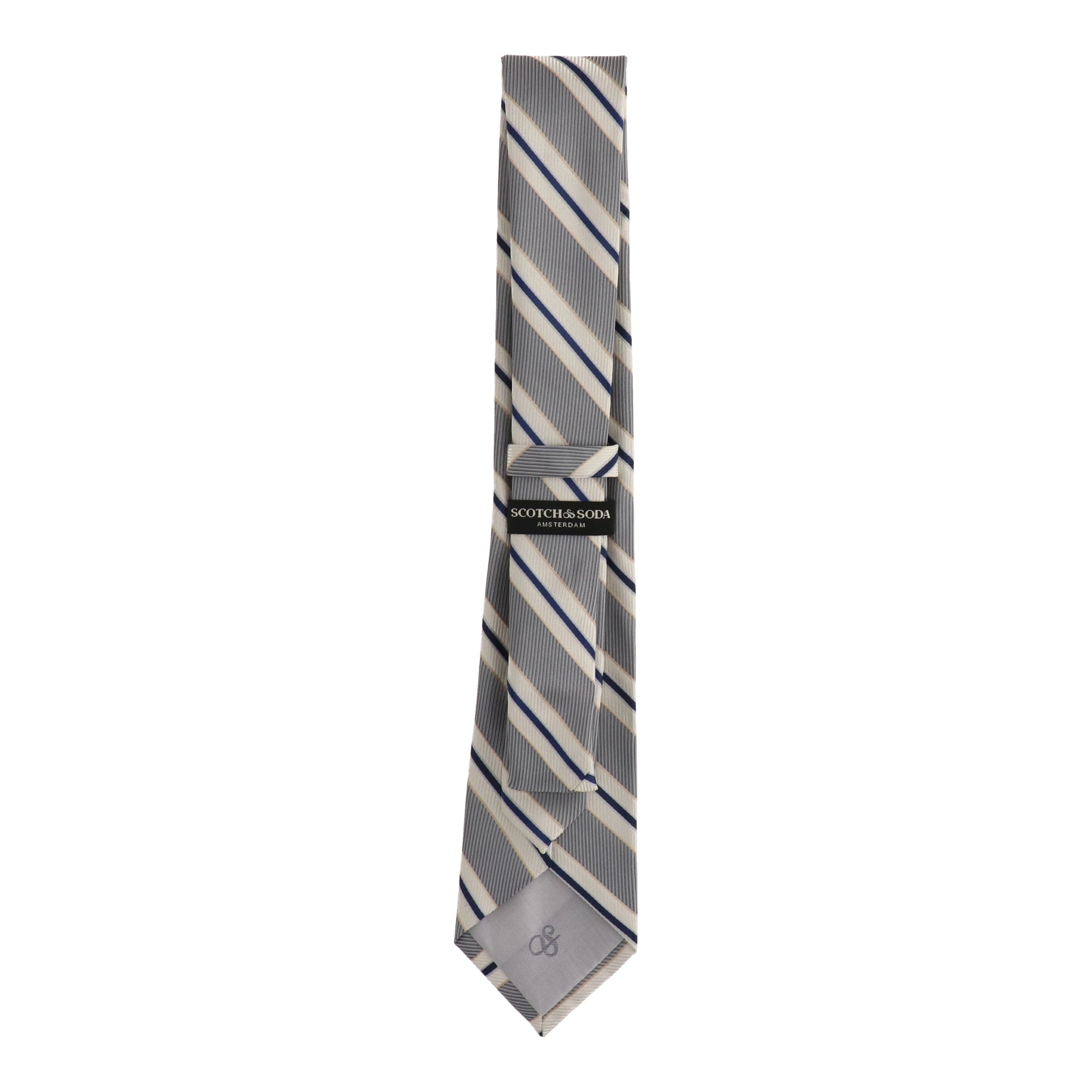 Scotch & Soda Mens Silver/Navy Tie