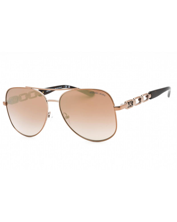 Michael Kors  0MK1121 Sunglasses Mink Beige/Brown Silver Flash