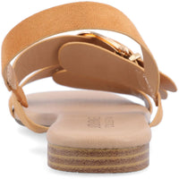 Twylah Womens Buckle Faux Suede Slingback Sandals