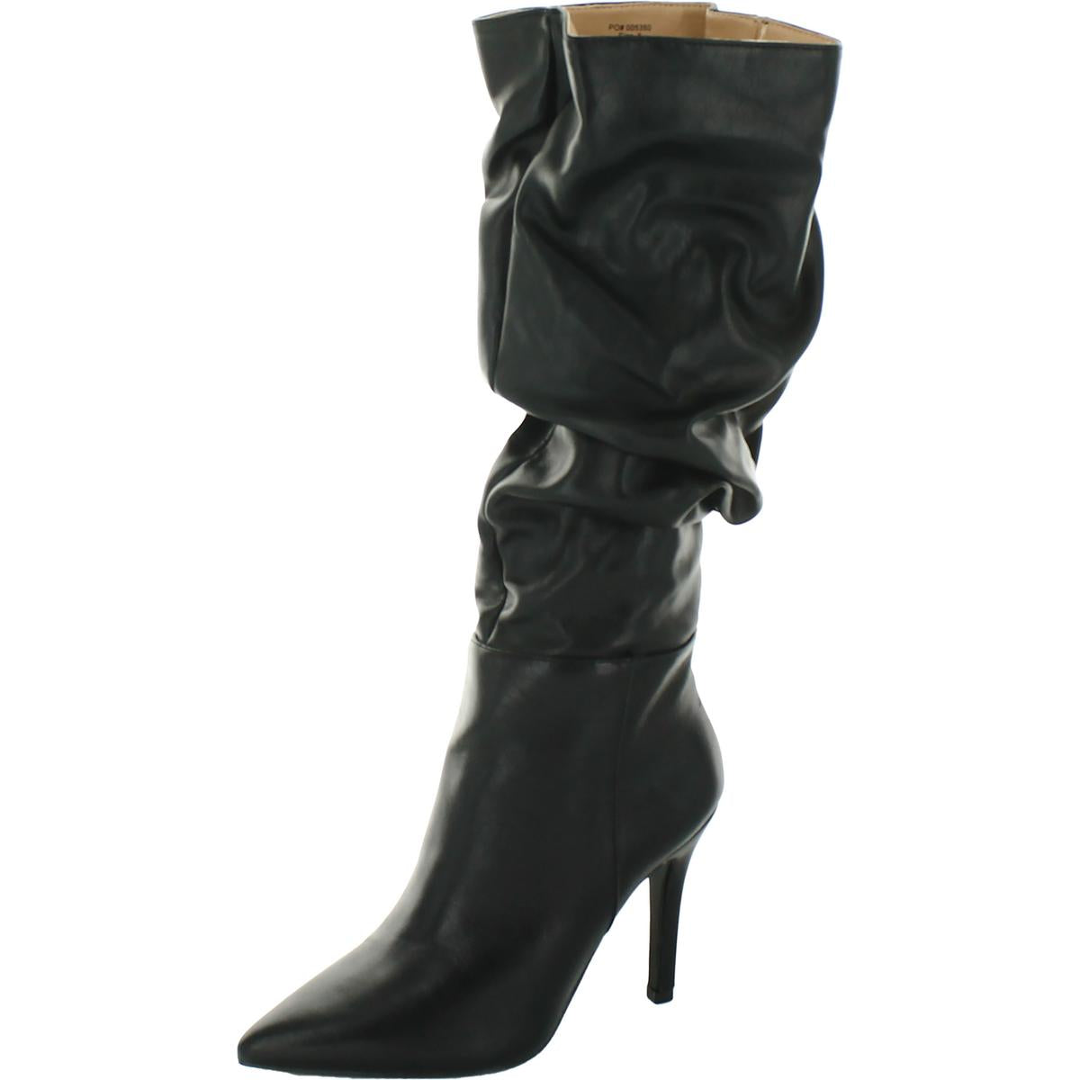 Sarie Womens Faux Leather Slouchy Knee-High Boots