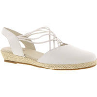 Miracle Womens Strappy Flats Espadrilles White Nappa