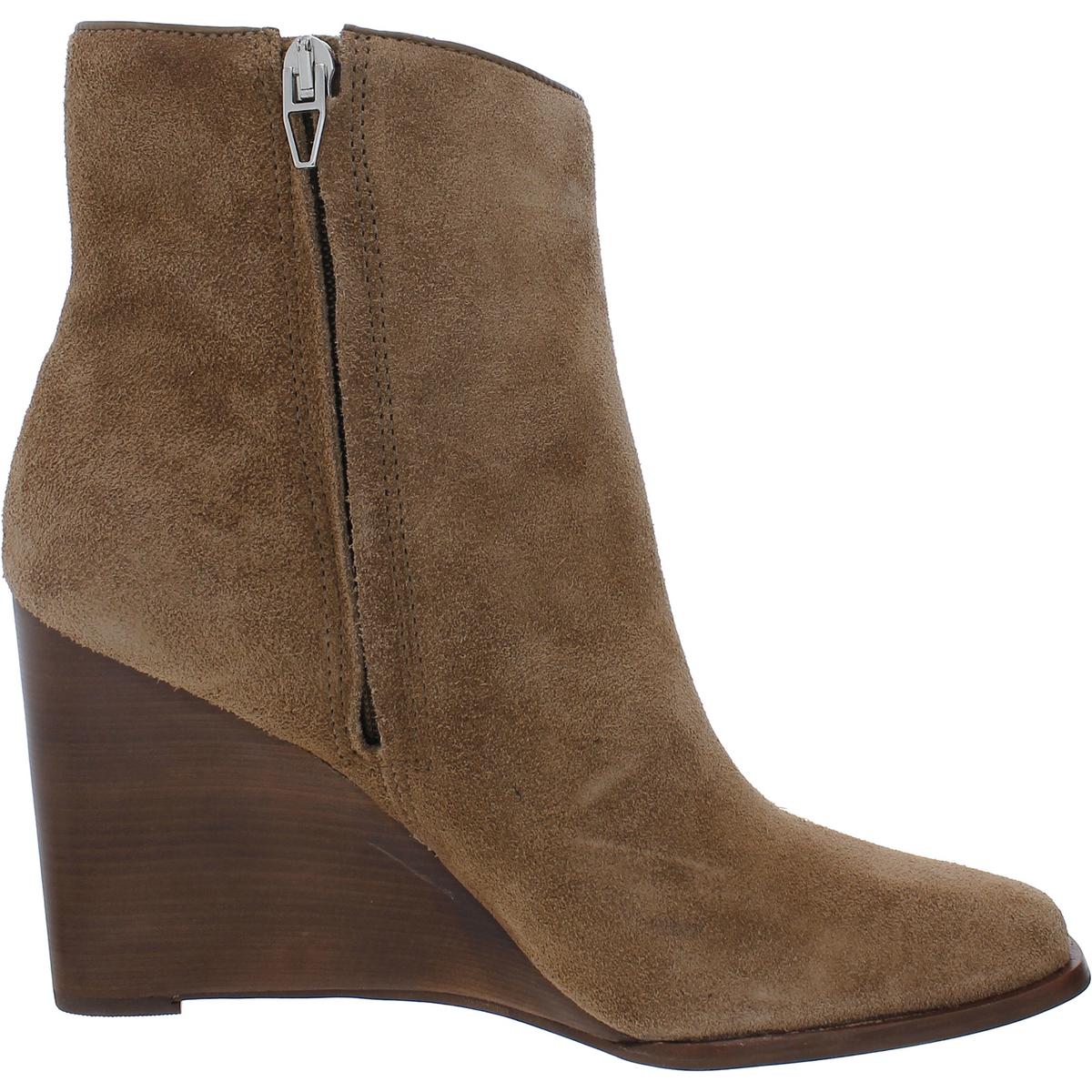 SUSANN Womens Square Toe Wedge Boots